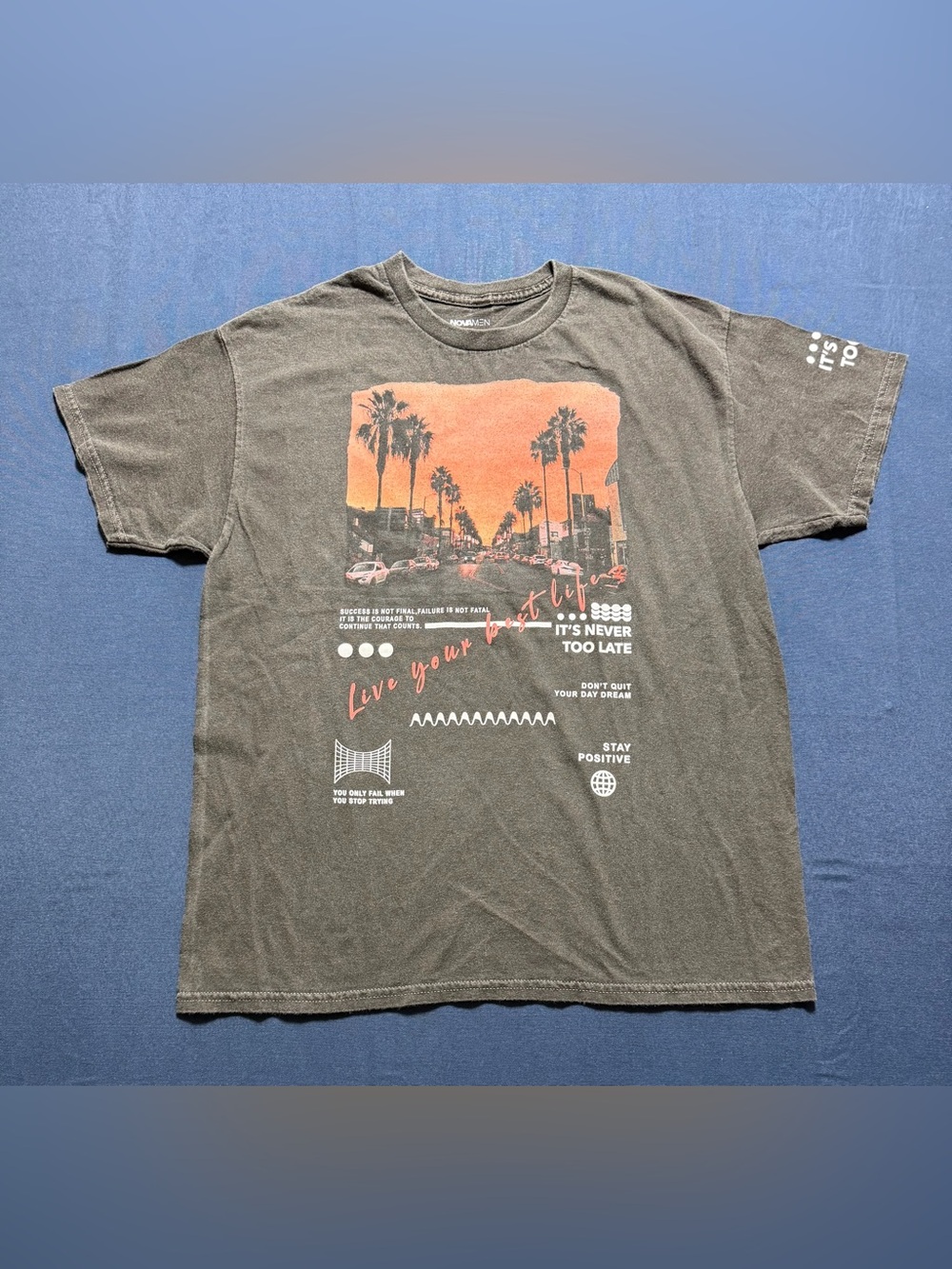 Novamen 100% Cotton Size M NWOT "Live Your Best Life" Graphic T-Shirt